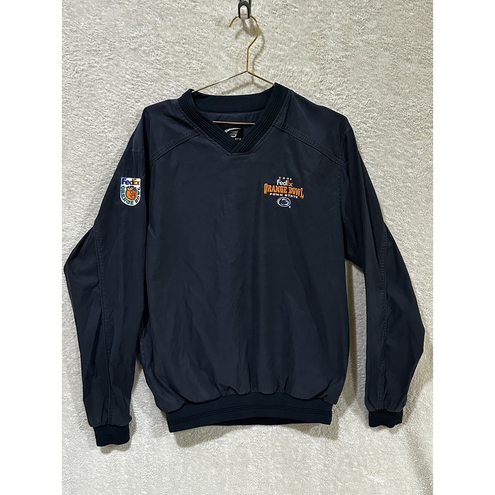 Vintage Penn‎ State Pullover Windbreaker  Large Nittany Lions GIII Sports Orange
